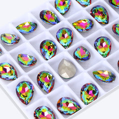 Vitrail Medium Pear Shape High Quality Glass Pointed Back Fancy Rhinestones WholesaleRhinestone