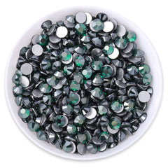 Star Dark Green Glass FlatBack Rhinestones Silver Back WholesaleRhinestone