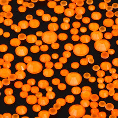Mixed Sizes Mocha Neon Lt Orange Glass Flat Back Rhinestones For Nail Art WholesaleRhinestone