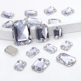 Mixed Sizes Crystal Octagon Shape High Quality Glass Sew-on Rhinestones WholesaleRhinestone