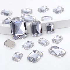 Mixed Sizes Crystal Octagon Shape High Quality Glass Sew-on Rhinestones WholesaleRhinestone