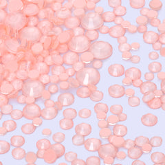 Mixed Sizes Neon Peach Pink Glass Flat Back Rhinestones For Nail Art WholesaleRhinestone