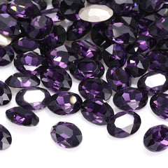 Amethyst Forme ovale Verre de haute qualité Point Points strass de fantaisie