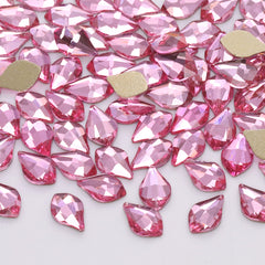 Maple leaves Shape Light Pink Flat Back Fancy Rhinestones WholesaleRhinestone