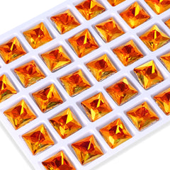 Astral Pink Princess Square Shape High Quality Glass Pointed Back Fancy Rhinestones WholesaleRhinestone