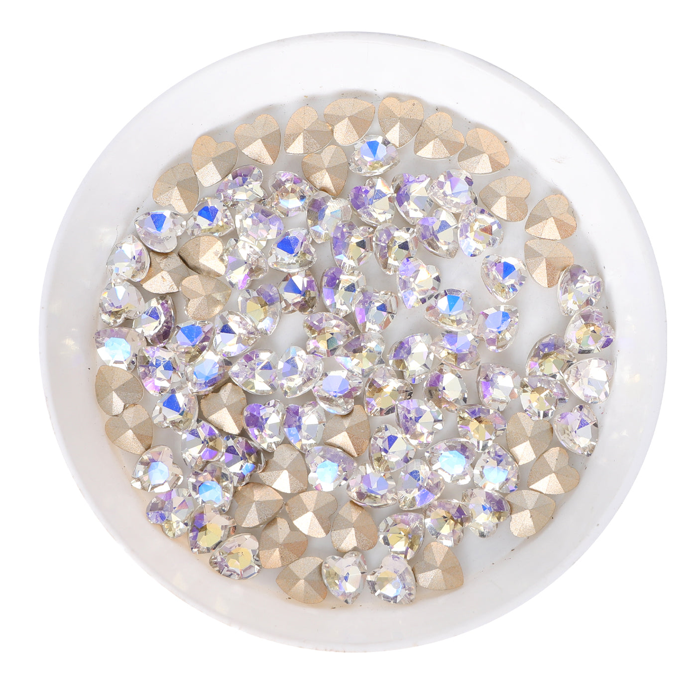 Moonlight Heart Shape Glass Pointed Back Fancy Rhinestones WholesaleRhinestone