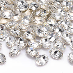 Crystal Oval Shape High Quality Glass Pointed Back Fancy Rhinestones WholesaleRhinestone