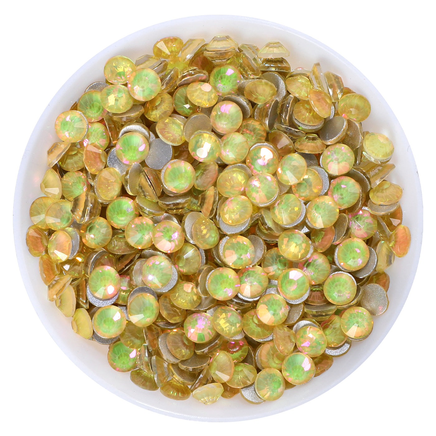 Flashing Desert Yellow Glass FlatBack Rhinestones Silver Back WholesaleRhinestone