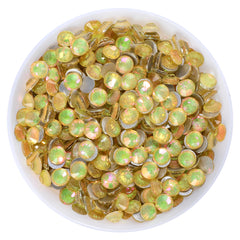 Flashing Desert Yellow Glass FlatBack Rhinestones Silver Back WholesaleRhinestone