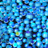 Mixed Sizes Aurora Aquamarine Glass Flat Back Rhinestones For Nail Art WholesaleRhinestone