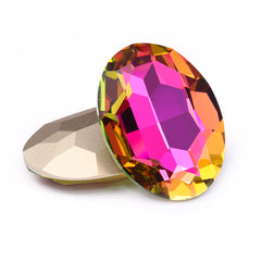 Vitrail Rose Big Oval Shape High Quality Glass Pointed Back Fancy Rhinestones WholesaleRhinestone
