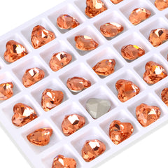 Light Peach Heart Shape High Quality Glass Pointed Back Fancy Rhinestones WholesaleRhinestone