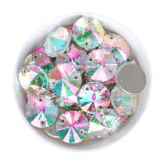 クリスタルファントムリボリ形状高品質のガラス縫製ラインストーン