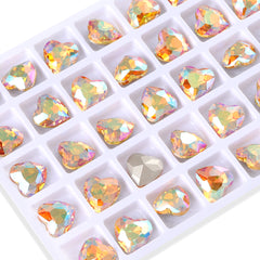 Crystal Sun Heart Shape High Quality Glass Pointed Back Fancy Rhinestones WholesaleRhinestone