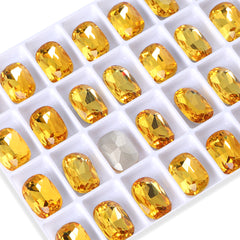 Couchon de topaze léger Forme de haute qualité en verre pointu en arrière de strass sophistiqué