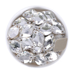 Silver Shade Lemon Shape High Quality Glass Sew-on Rhinestones WholesaleRhinestone