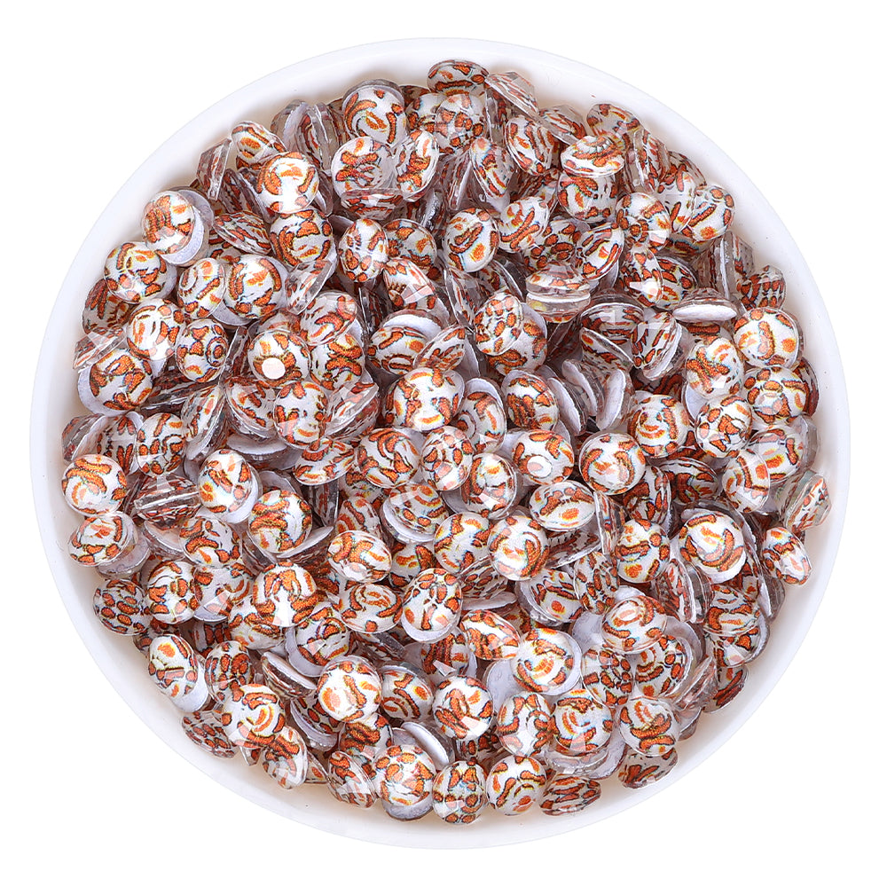 Crystal Leopard Grain Glass FlatBack Rhinestones White Back WholesaleRhinestone