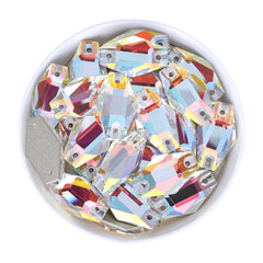 Light Crystal AB Hexagon Shape High Quality Glass Sew-on Rhinestones WholesaleRhinestone