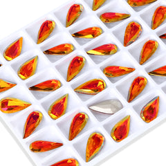 Astral Pink Teardrop Shape High Quality Glass Pointed Back Fancy Rhinestones WholesaleRhinestone