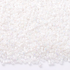 Opaque White Rainbow Color Hight Quality Glass Cylinder Seed Beads 1.6 MM Size BS1006 WholesaleRhinestone