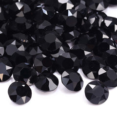 Jet Gemstone Flower Shape High Quality Glass Pointed Back Fancy Rhinestones WholesaleRhinestone