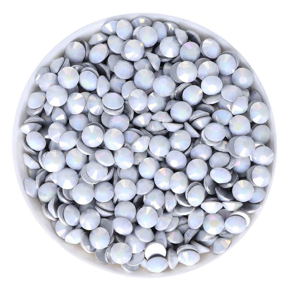 Starlight White Porcelain Glass FlatBack Rhinestones Silver Back WholesaleRhinestone