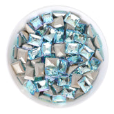 Blue Fairy Rectangle Shape Glass Pointed Back Fancy Rhinestones WholesaleRhinestone