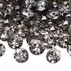 Black Diamond Gemstone Flower Shape High Quality Glass Pointed Back Fancy Rhinestones WholesaleRhinestone