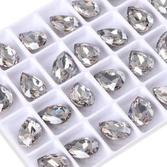 Satin Pear Shape High Quality Glass Pointed Back Fancy Rhinestones WholesaleRhinestone