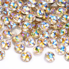 Paradise Shine Dome Round Shape High Quality Glass Pointed Back Fancy Rhinestones WholesaleRhinestone