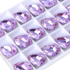 Violet Pear Shape High Quality Glass Pointed Back Fancy Rhinestones WholesaleRhinestone