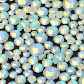 Mixed Sizes Mocha Opal Lt Yellow Glass Flat Back Rhinestones For Nail Art WholesaleRhinestone