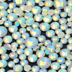 Mixed Sizes Mocha Opal Lt Yellow Glass Flat Back Rhinestones For Nail Art WholesaleRhinestone