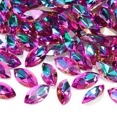Heliotrope Navette Shape High Quality Glass Pointed Back Fancy Rhinestones WholesaleRhinestone