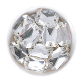 Silver Shade Octagon Shape High Quality Glass Sew-on Rhinestones WholesaleRhinestone