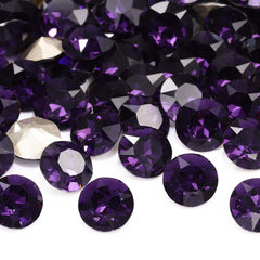 Amethyst Gemstone Flower Shape High Quality Glass Pointed Back Fancy Rhinestones WholesaleRhinestone