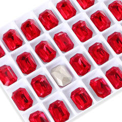 Light Siam Thin Octagon Shape High Quality Glass Pointed Back Fancy Rhinestones WholesaleRhinestone