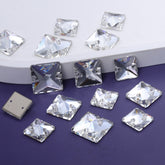 Mixed Sizes Crystal Square Shape High Quality Glass Sew-on Rhinestones
