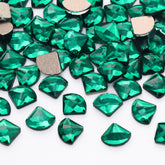 Sector Shape Dark Green Flat Back Fancy Rhinestones WholesaleRhinestone