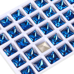 Indicolite Princess Square Shape High Quality Glass Pointed Back Fancy Rhinestones WholesaleRhinestone