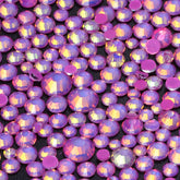 Mieszane rozmiary Mocha Opal Dk Rose Glass Flat Back Rhinestones for Nail Art