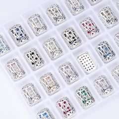 Oktagonform Silber plattiert hochwertige Seaug-On-Legierungen eingelegte Kubikzirkonia