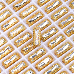 Crystal Princess Baguette Shape High-Quality Glass Sew-on Nest Hollow Claw Rhinestones WholesaleRhinestone