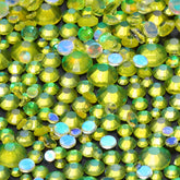 Mixed Sizes Aurora Citrine Glass Flat Back Rhinestones For Nail Art WholesaleRhinestone
