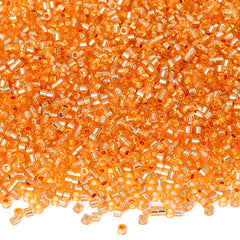 Transparent Silver-lined Light Orange Yellow Color Hight Quality Glass Cylinder Seed Beads 1.6 MM Size GY2008 WholesaleRhinestone