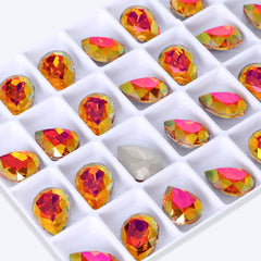 아스트랄 핑크 배 모양 고품질 유리가 뾰족한 환상적인 모조 다이아몬드