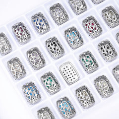 Cushion Rectangle Shape Imitation Rhodium Plated High-Quality Sew-on Alloy Charms Inlaid Cubic Zirconia WholesaleRhinestone