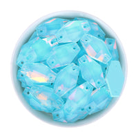 Aquamarine AM Hexagon Shape High Quality Glass Sew-on Rhinestones WholesaleRhinestone