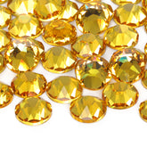 Light Topaz XIRIUS Round Shape High Quality Glass Beveled Flat Back Rhinestones WholesaleRhinestone