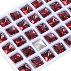 Burgundy Princess Square Shape High Quality Glass Pointed Back Fancy Rhinestones WholesaleRhinestone